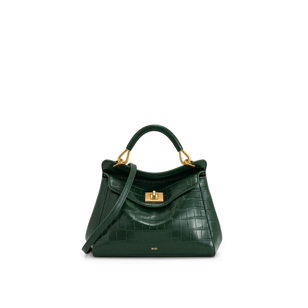 4709 Lucia Classic Top Handbag - Green Croc